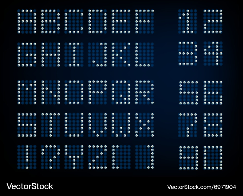 Digital letters and numerals vector image