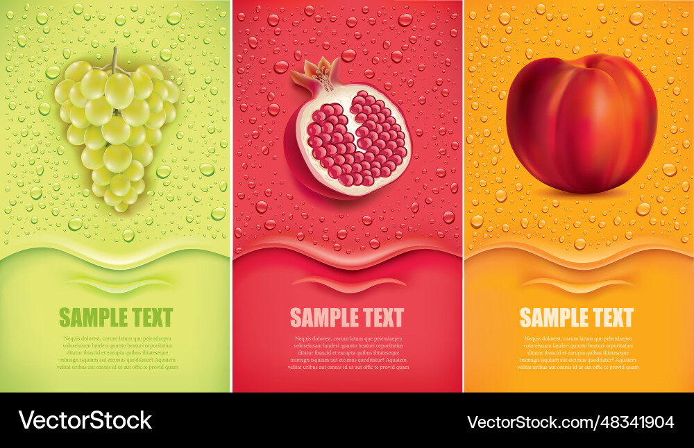 Drinks and juice background with many drops vector image