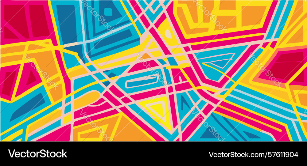 Dynamic abstract city map design network vector image