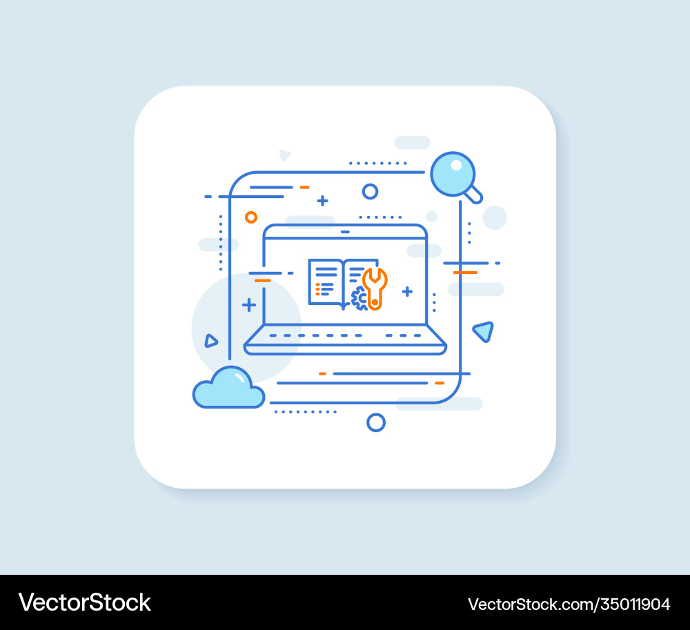 Engineering documentation line icon technical Engineering documentation line icon technical vector image