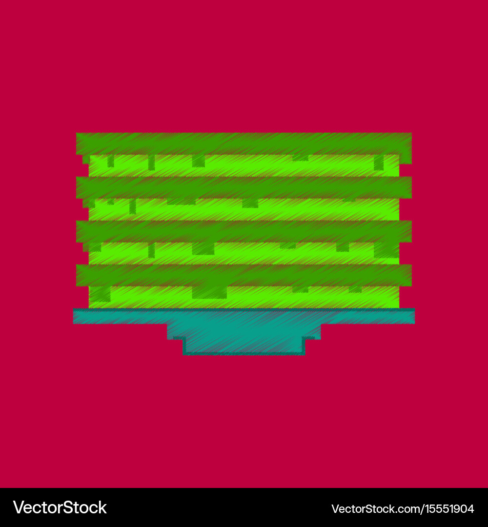 Flat shading style icon pixel pancake with jam Vector Image