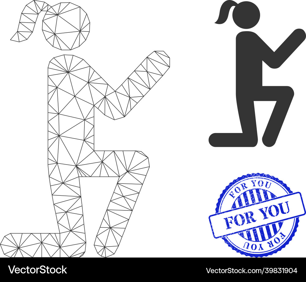 For you textured seal and web network knee Vector Image