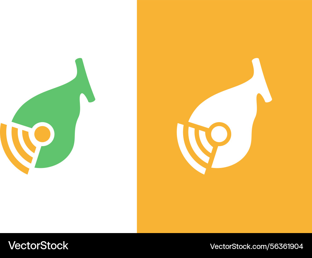 Gallbladder and wifi logo combination unique Vector Image