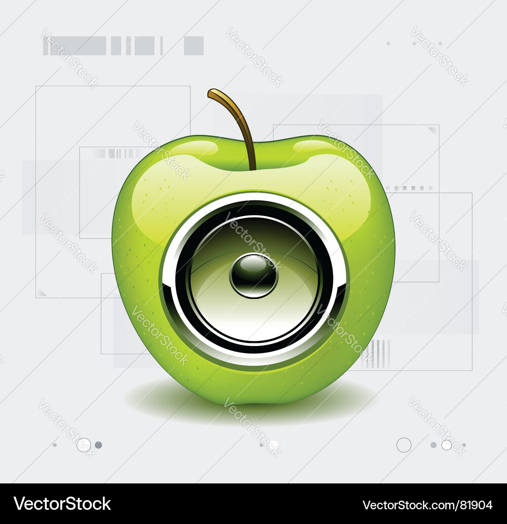 Glossy Speaker on Apple Vector Image