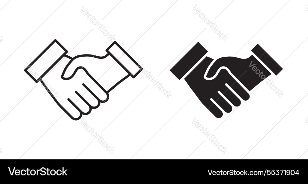 Handshake icon set in thin line for web Handshake icon set in thin line for web vector image