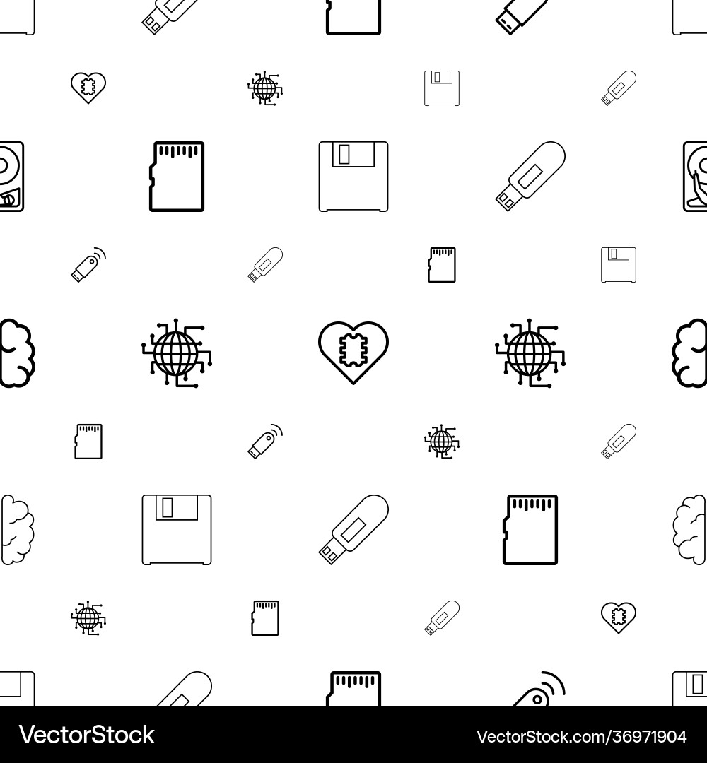 Memory icons pattern seamless white background Vector Image