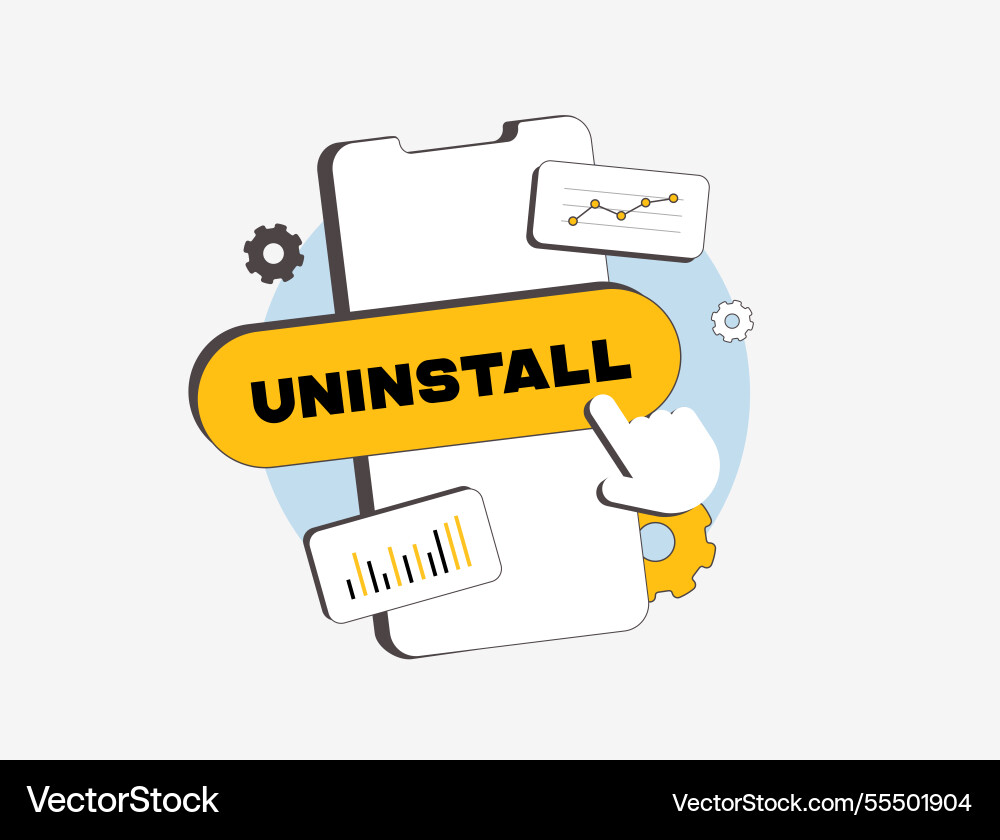 Mobile app uninstall rate affects user retention Mobile app uninstall rate affects user retention vector image