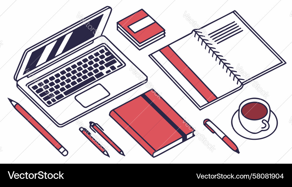 Modern Workspace Setup Vector Image