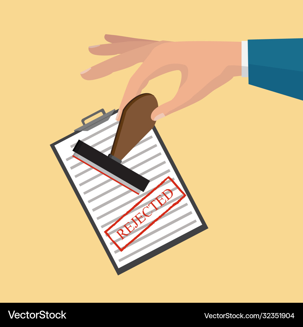 Rejected application concepts document Rejected application concepts document vector image