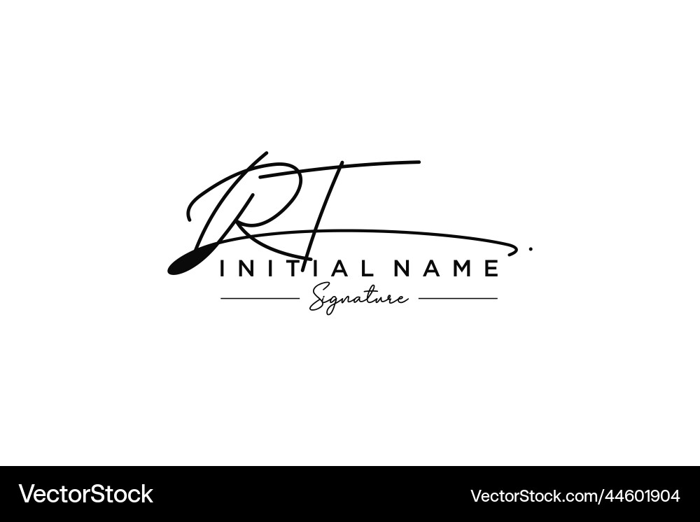RT Signature Logo - Elegant Script vector image