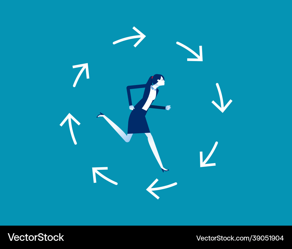 Running in endless loop of arrows business Running in endless loop of arrows business vector image