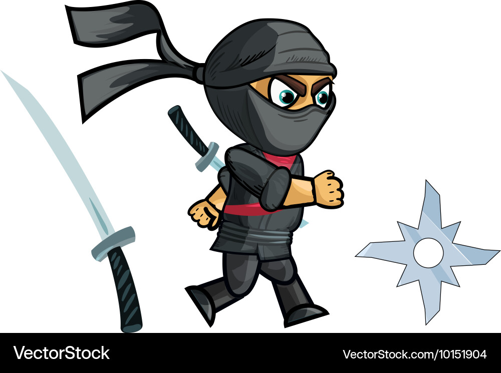 Running ninja game sprite vector image