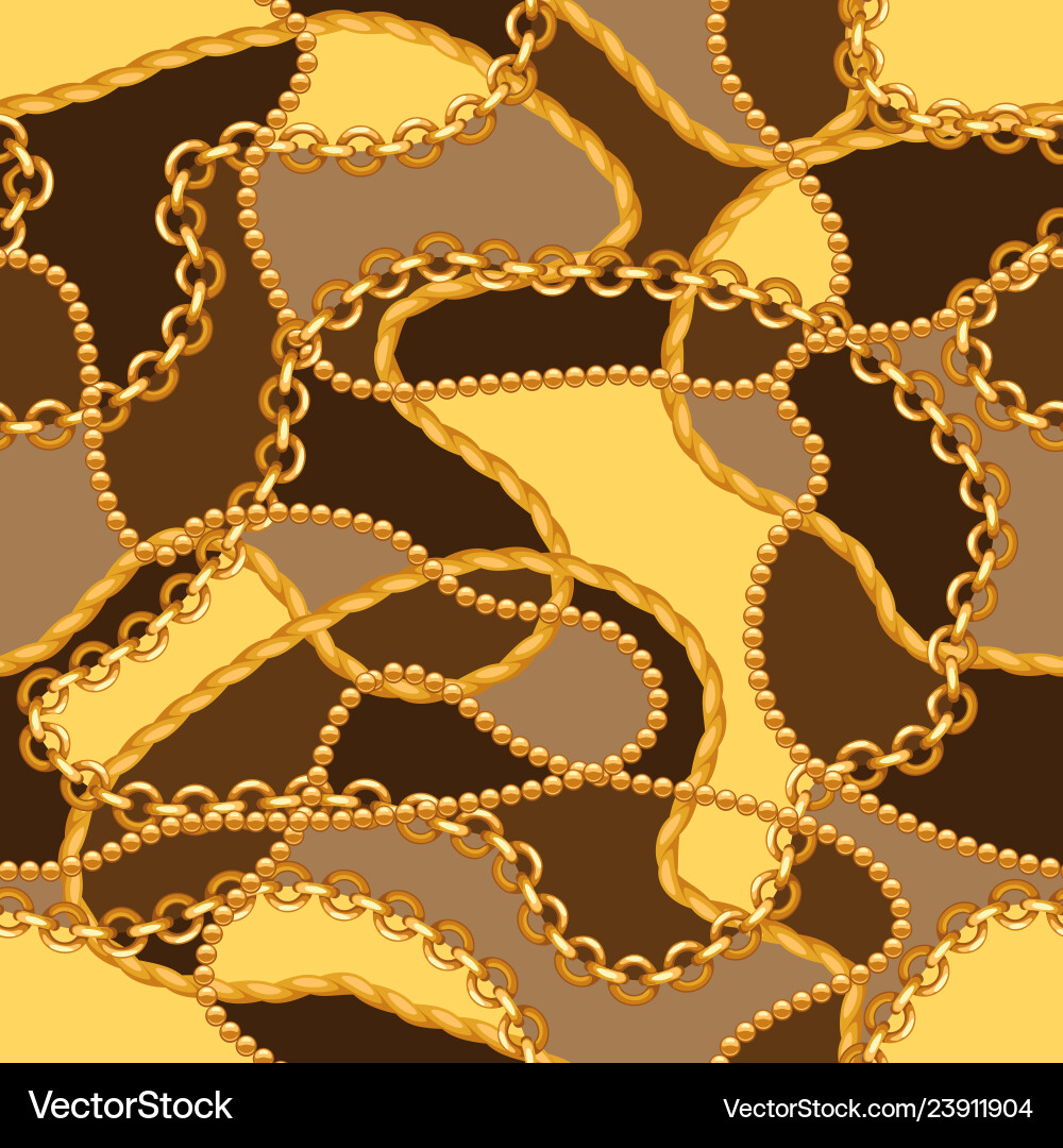Seamless pattern with golden chains Seamless pattern with golden chains vector image