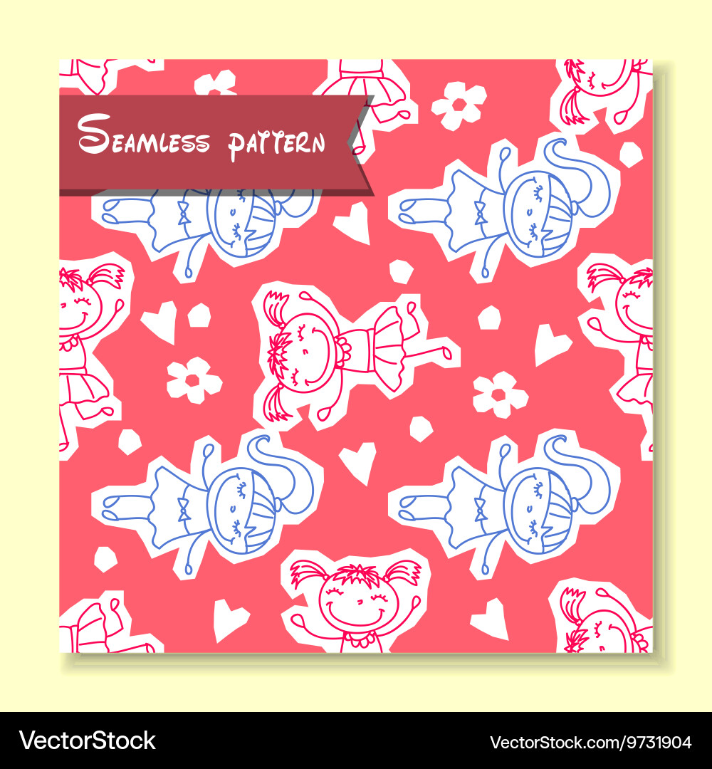 Seamless pattern with of children Vector Image