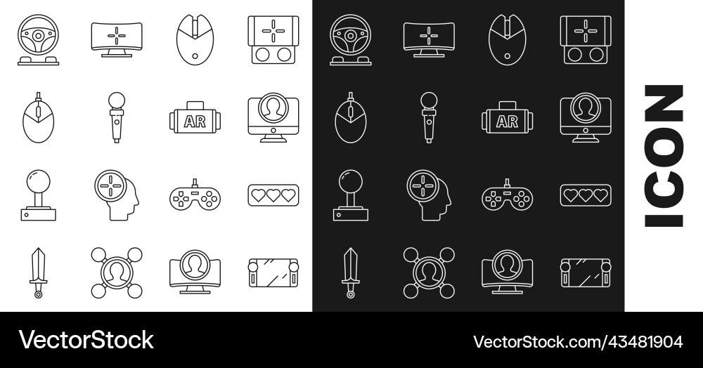 Set line portable video game console like Set line portable video game console like vector image