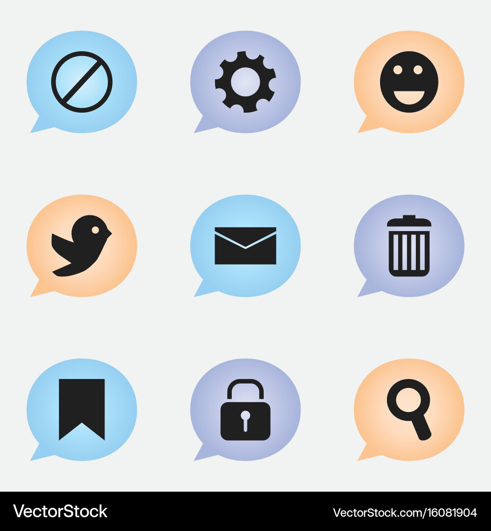 Set of 9 editable network icons includes symbols vector image