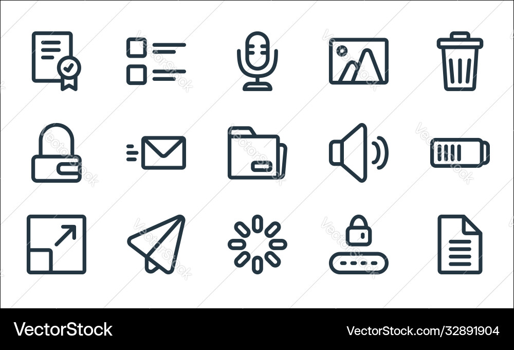 Ui line icons linear set quality Ui line icons linear set quality vector image