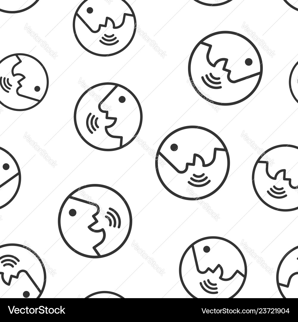 Voice Command Icon - Sound Waves Pattern vector image