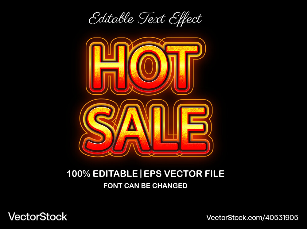 3d editable text effect Vector Image