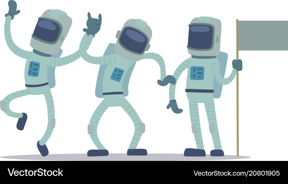 Astronaut in space character having fun Astronaut in space character having fun vector image