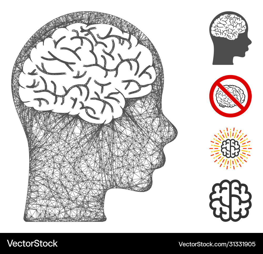 Brain web mesh Brain web mesh Vector Image