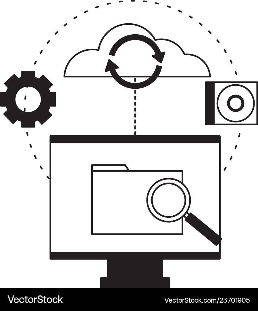 Cloud Computing Ordner Analyse Computer Cloud Computing Ordner Analyse Computer vektorbild