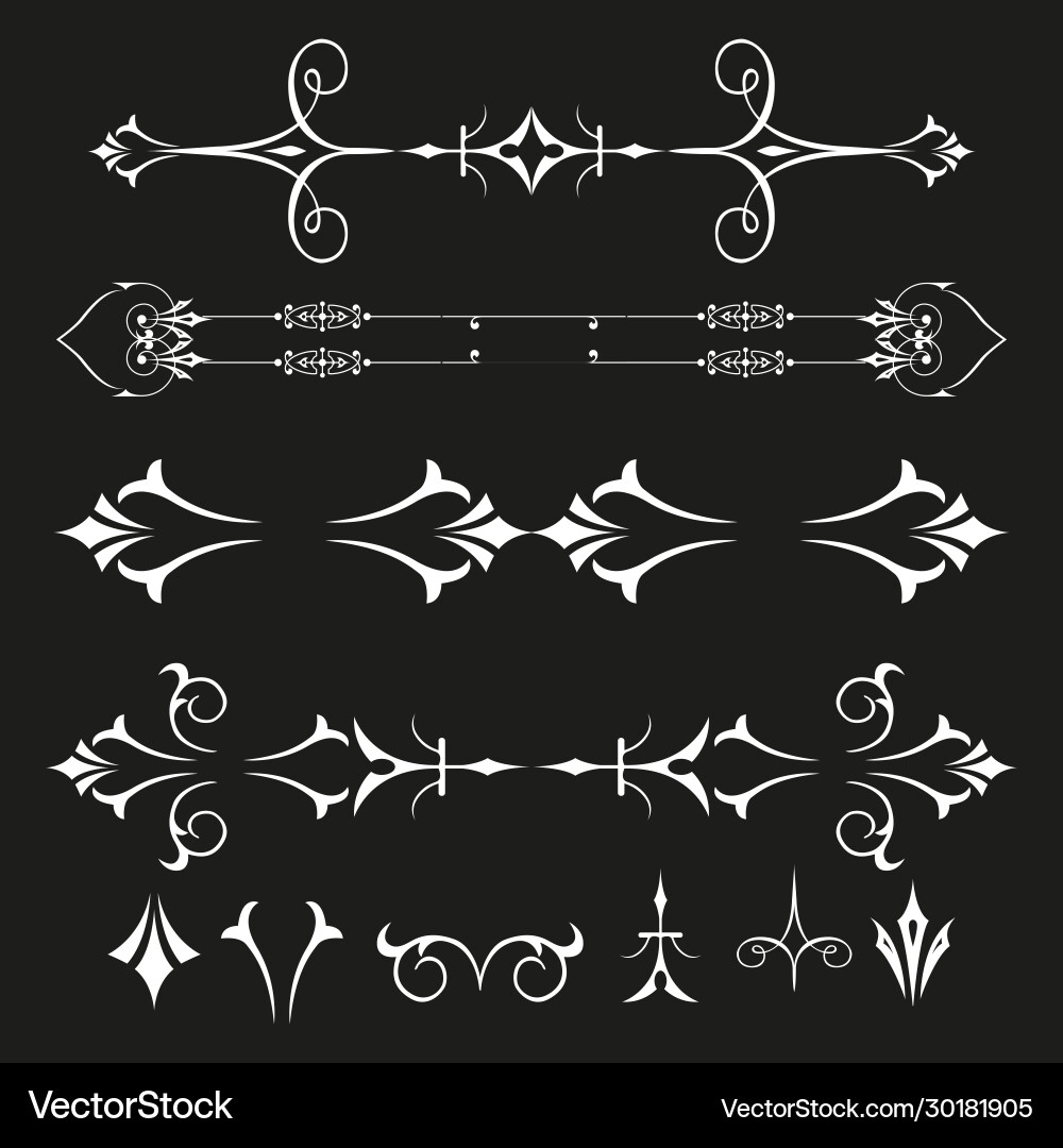 Decorative border and frame set Royalty Free Vector Image