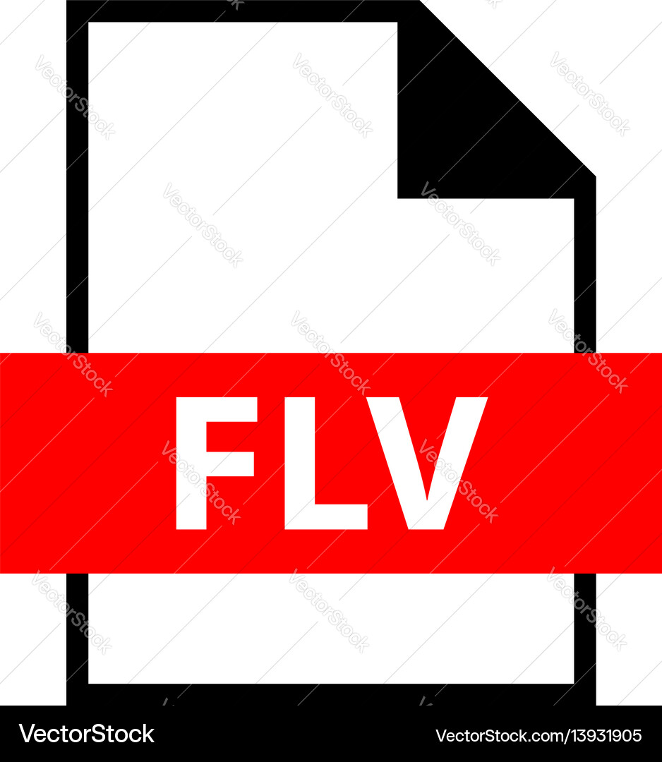 File name extension flv type File name extension flv type vector image