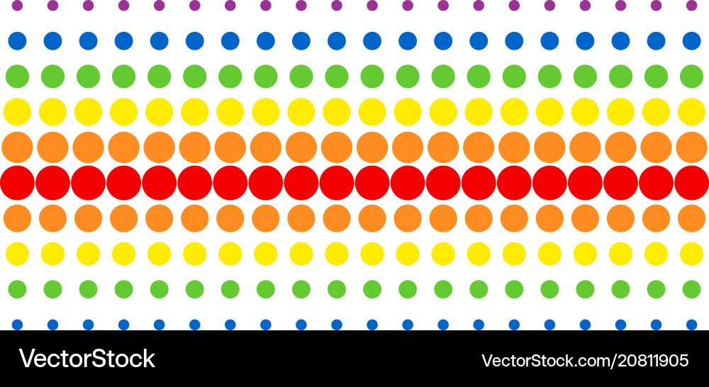 Filled circle shape halftone spectrum effect Vector Image