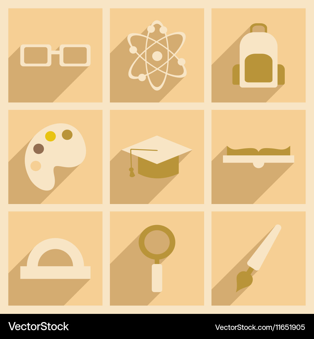 Flat with shadow concept and mobile application vector image