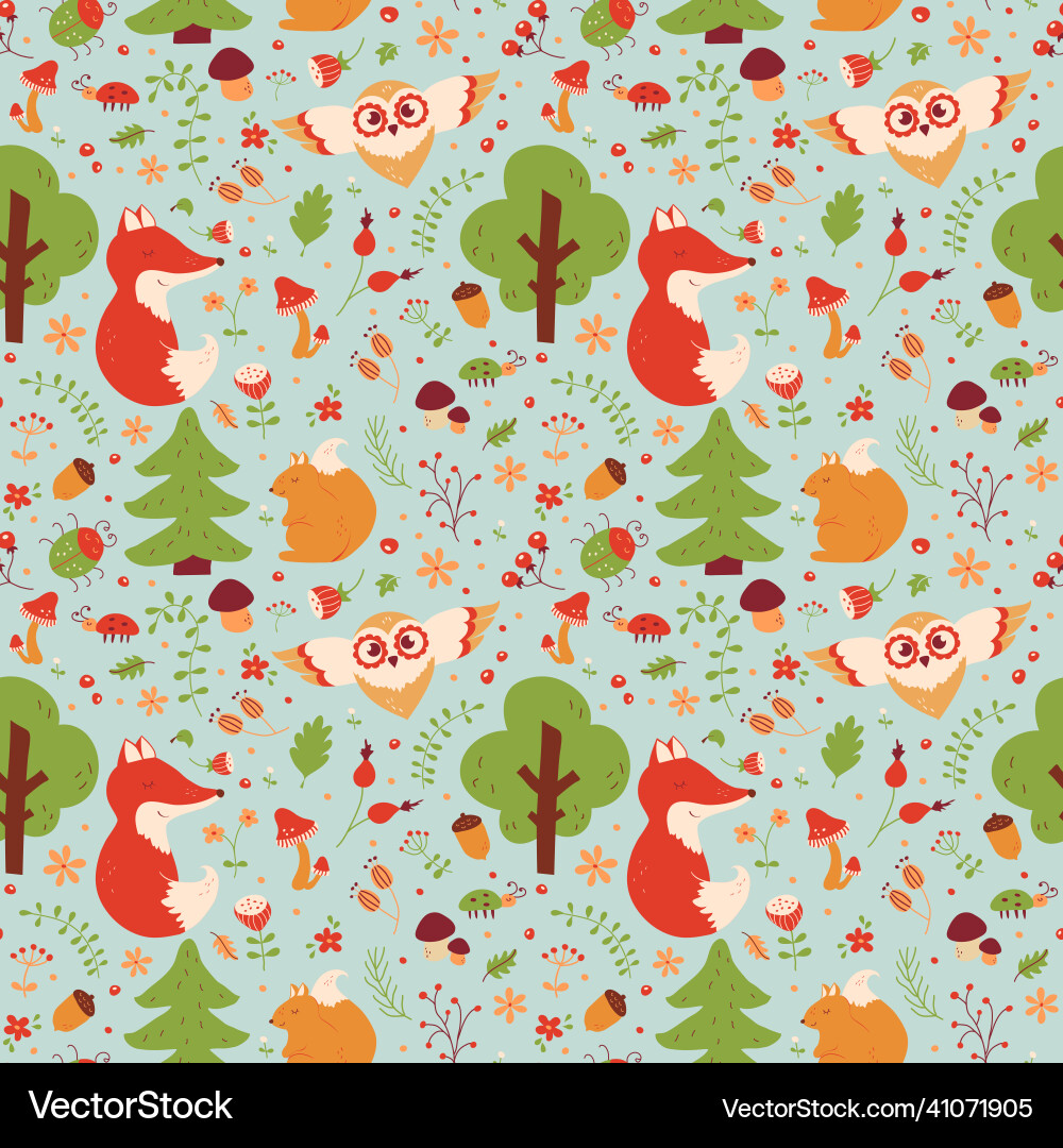 Forest seamless pattern background Forest seamless pattern background vector image