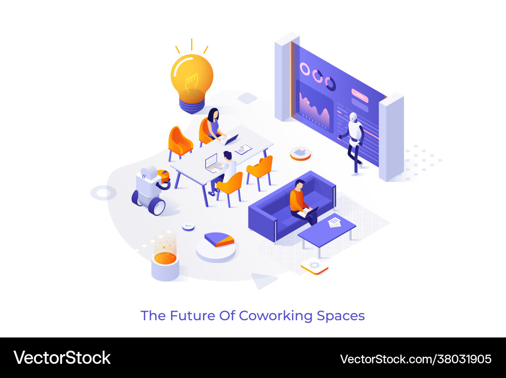 Isometric for website vector image