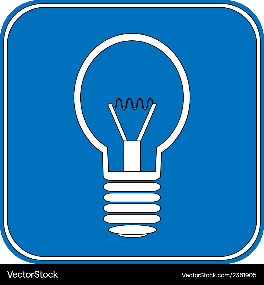 Light bulb button vector image