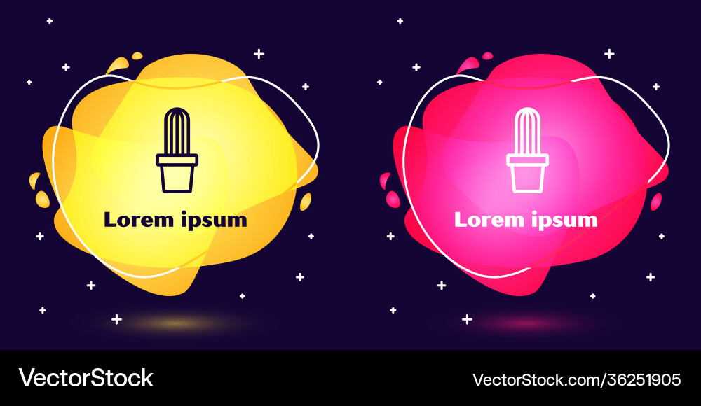 Linie Kaktus Peyote in Pot Icon isoliert Linie Kaktus Peyote in Pot Icon isoliert vektorbild