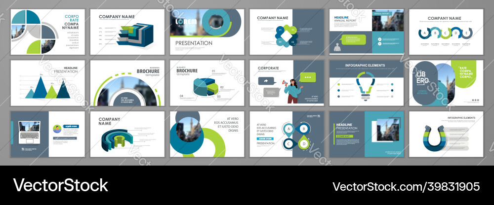 Presentation Templates & Slide Sets Vector Image