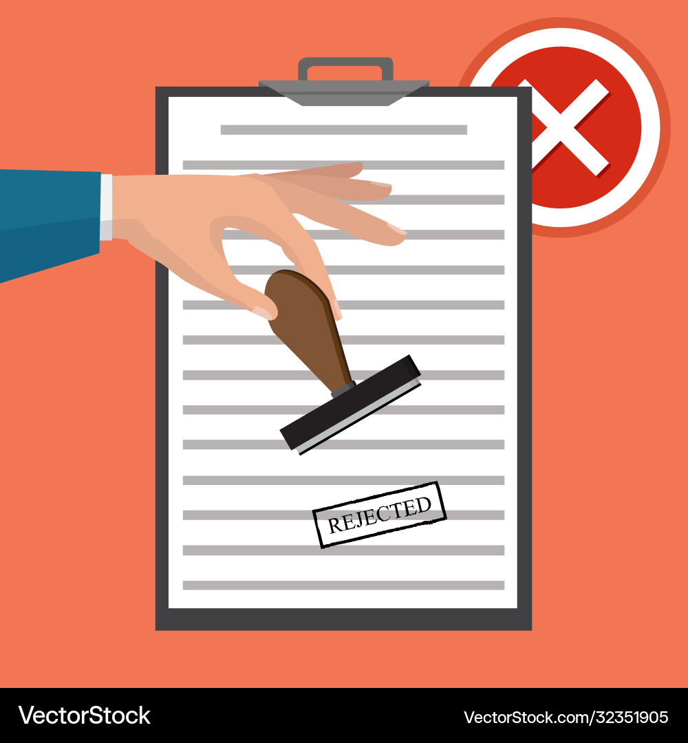 Rejected application concepts document Rejected application concepts document vector image