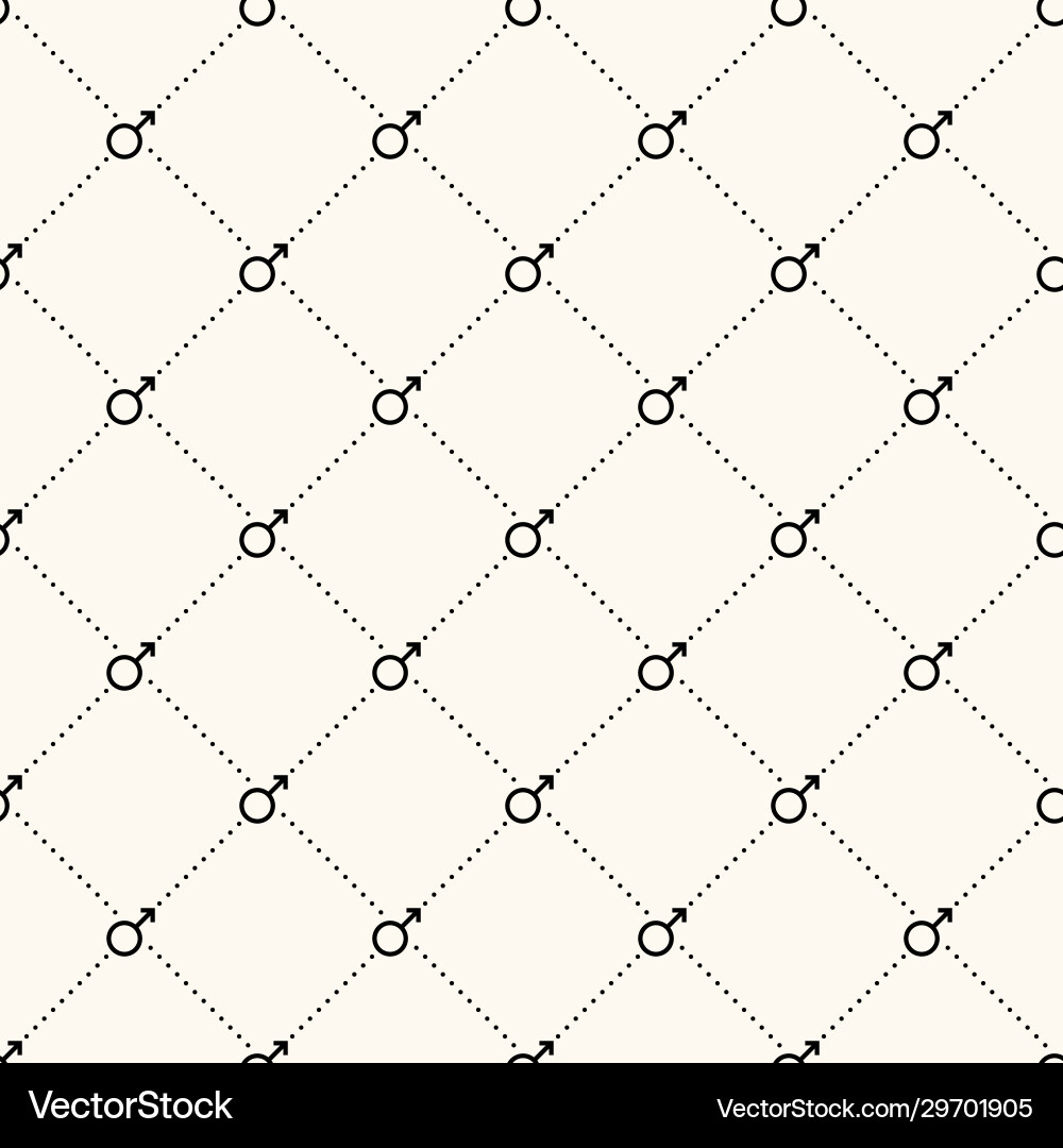 Seamless geometric pattern with male gender vector image