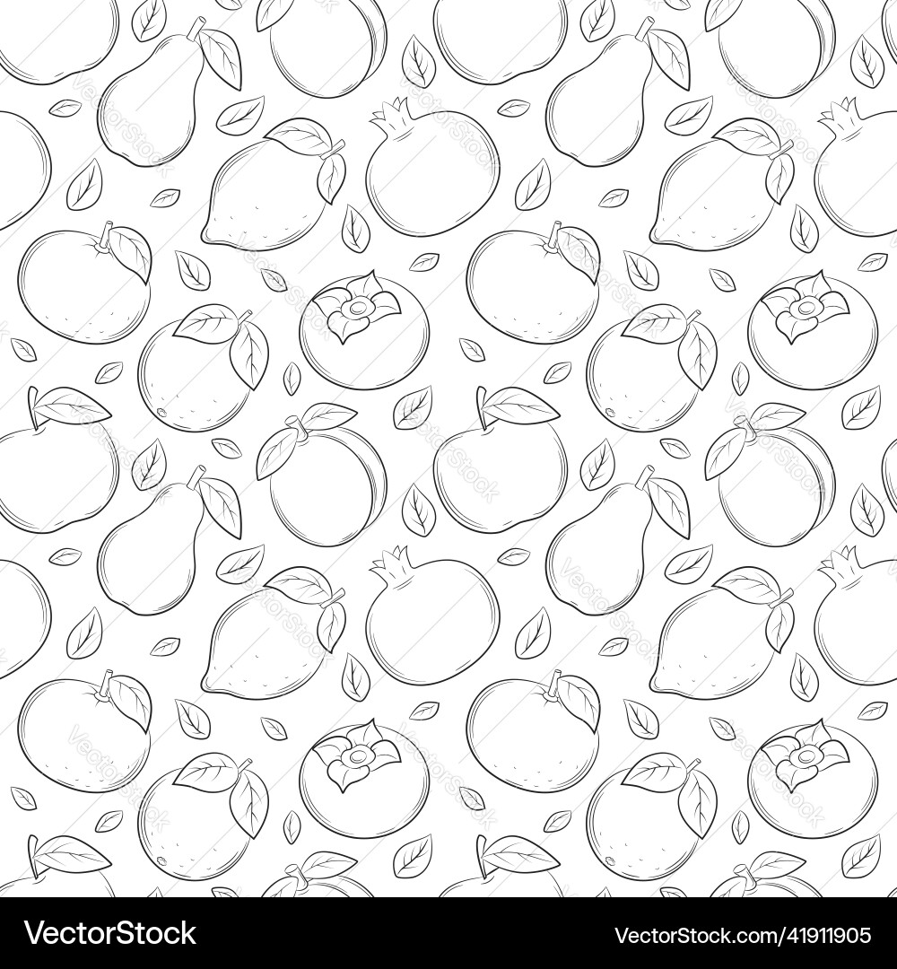 Seamless pattern with different fruits and berries Seamless pattern with different fruits and berries vector image
