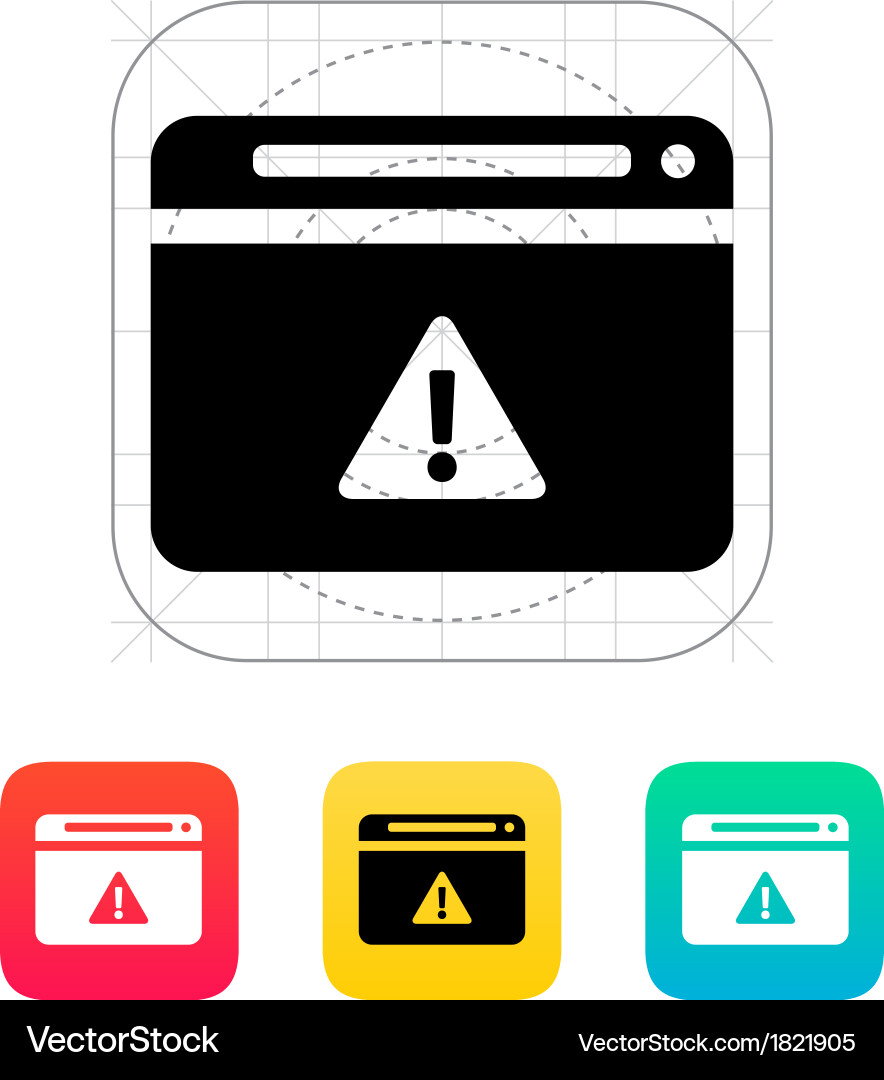 Security warning in browser icon Vector Image