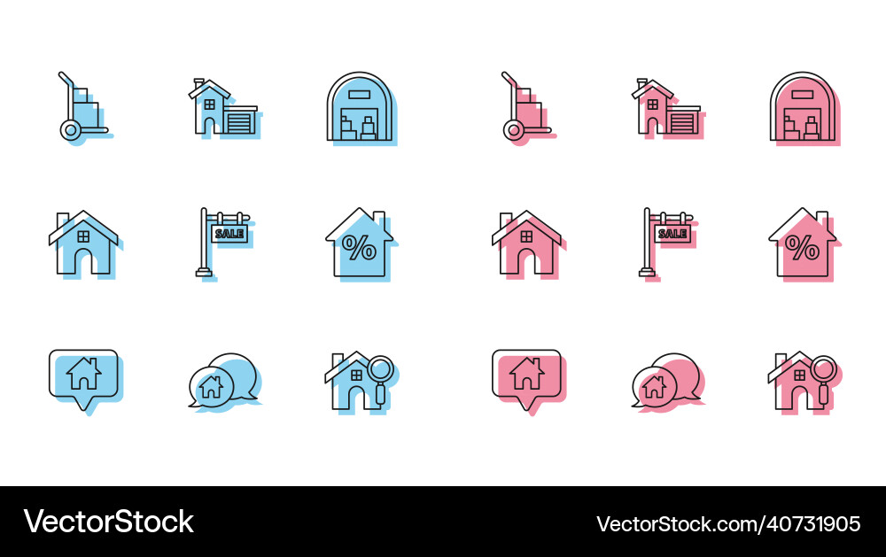 Set line map pointer with house building Set line map pointer with house building vector image