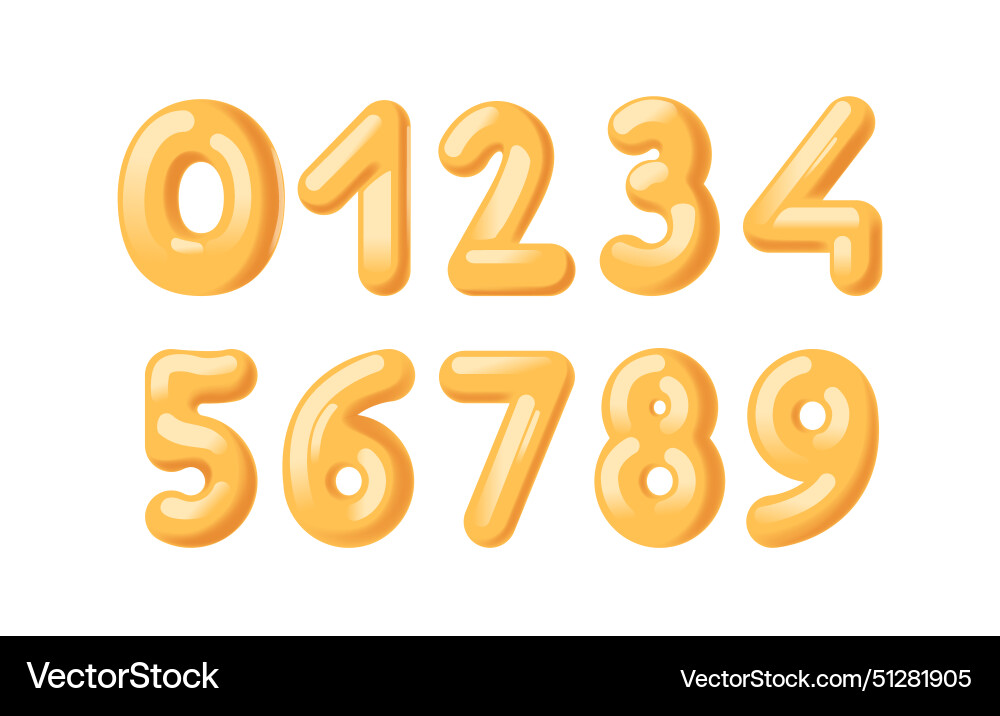 Set of 3d numbers from zero to nine Set of 3d numbers from zero to nine vector image