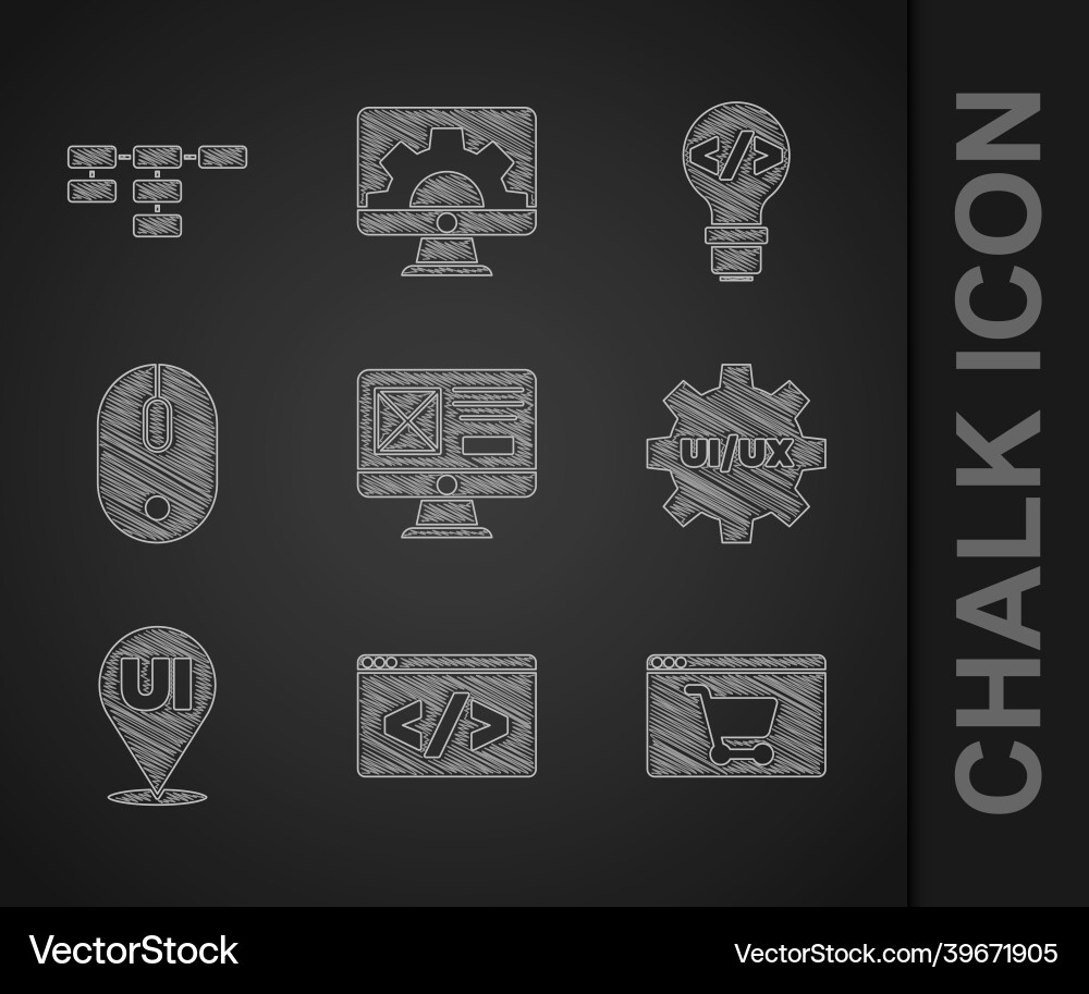 Set ui or ux design front end development online Set ui or ux design front end development online Vector Image