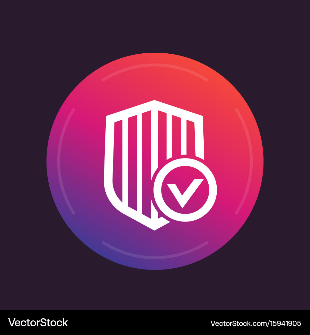 Shield with check mark secure security icon Vector Image