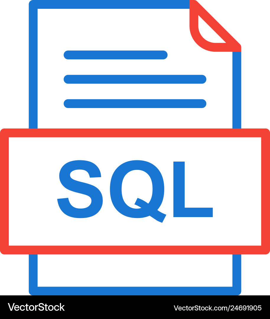 Sql file document icon vector image