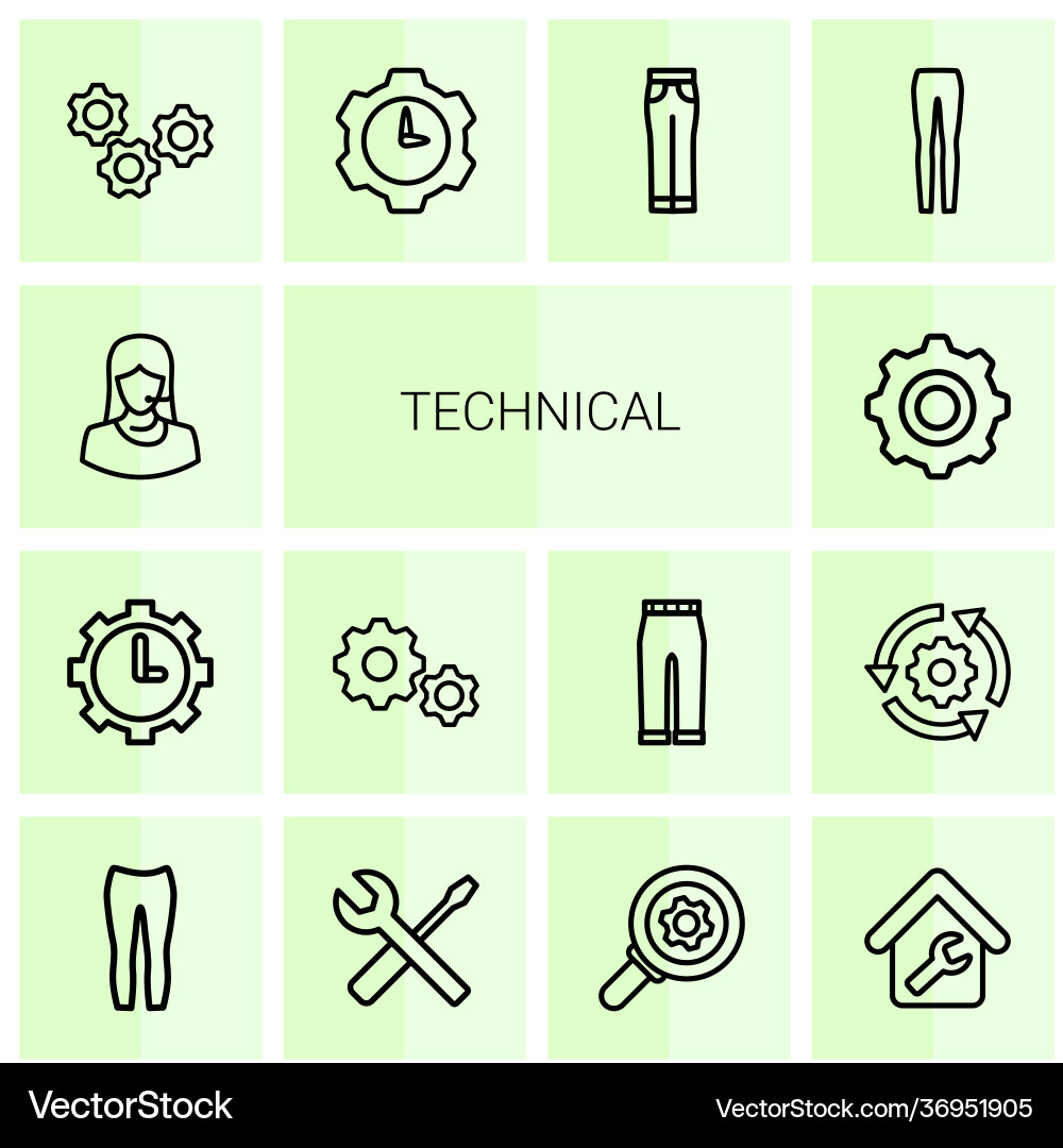 Technical icons vector image