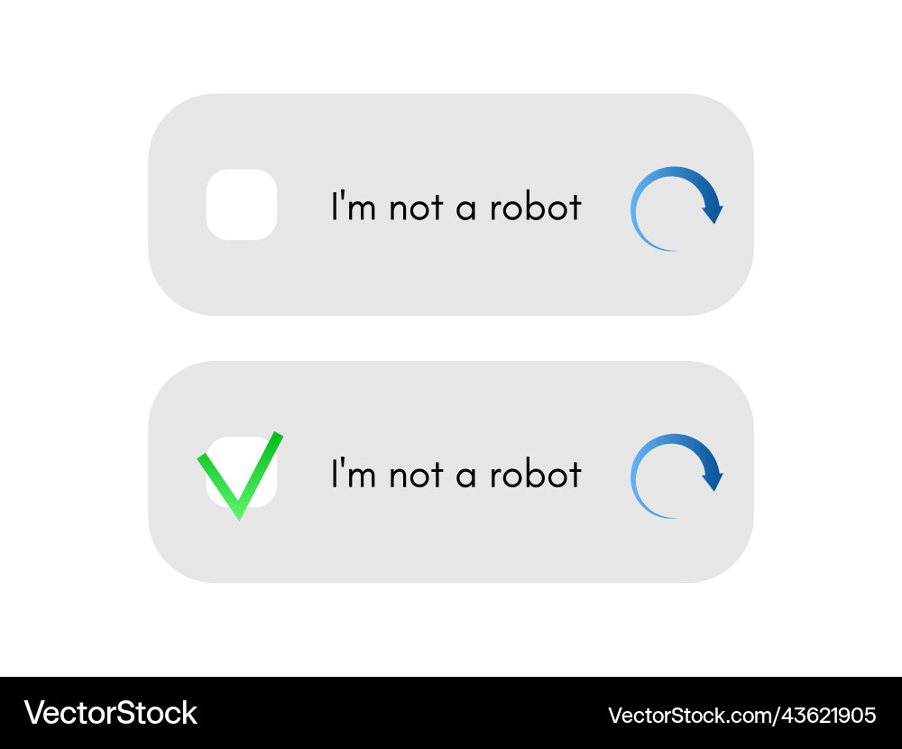 Template for entering captcha im not a robot Template for entering captcha im not a robot vector image