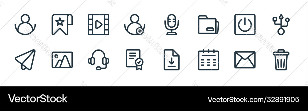 Ui line icons linear set quality Ui line icons linear set quality vector image