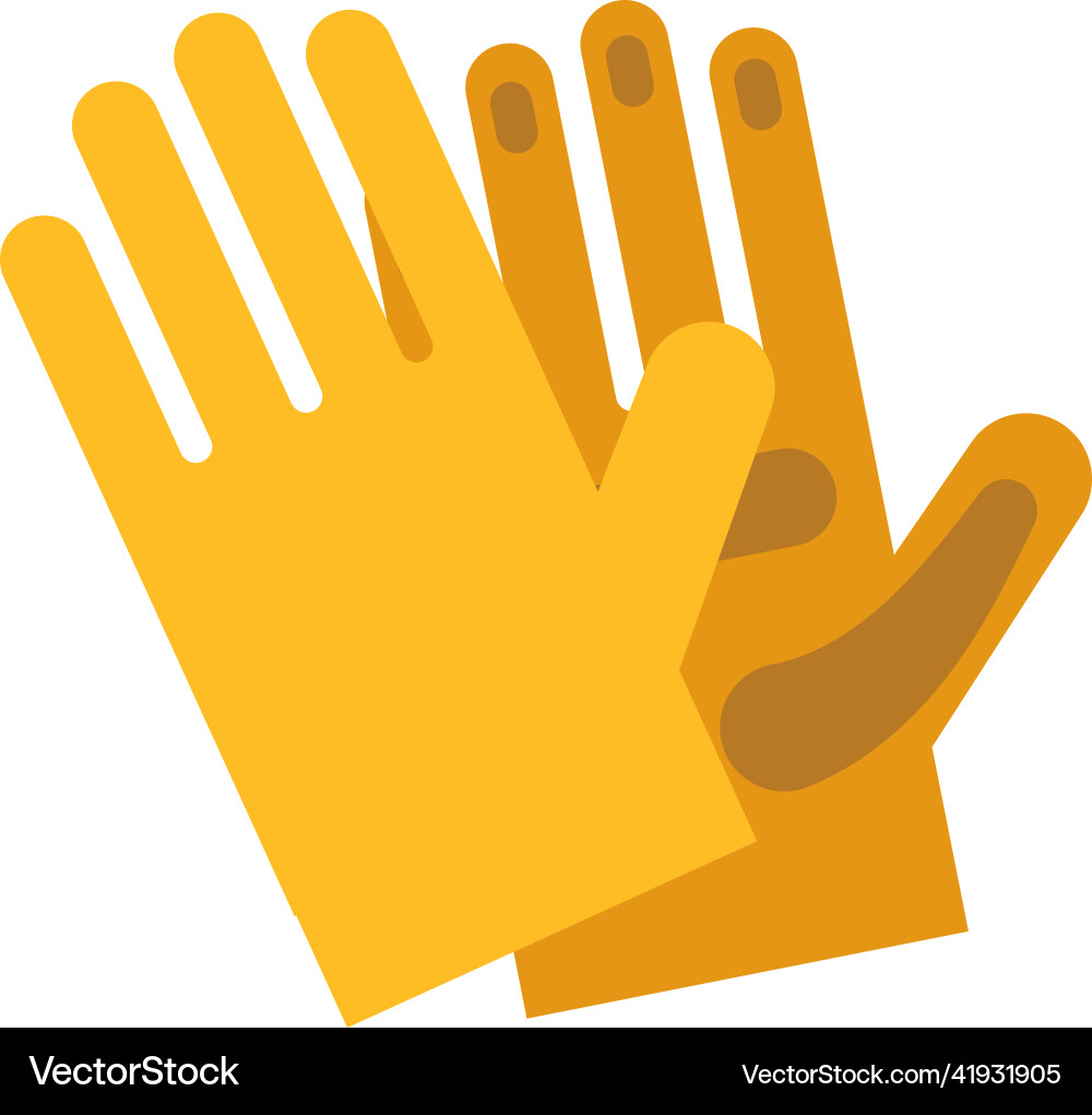 Yellow protection gloves personal safety for hand Yellow protection gloves personal safety for hand vector image