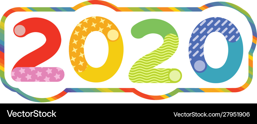 2020 fun multi color Vector Image