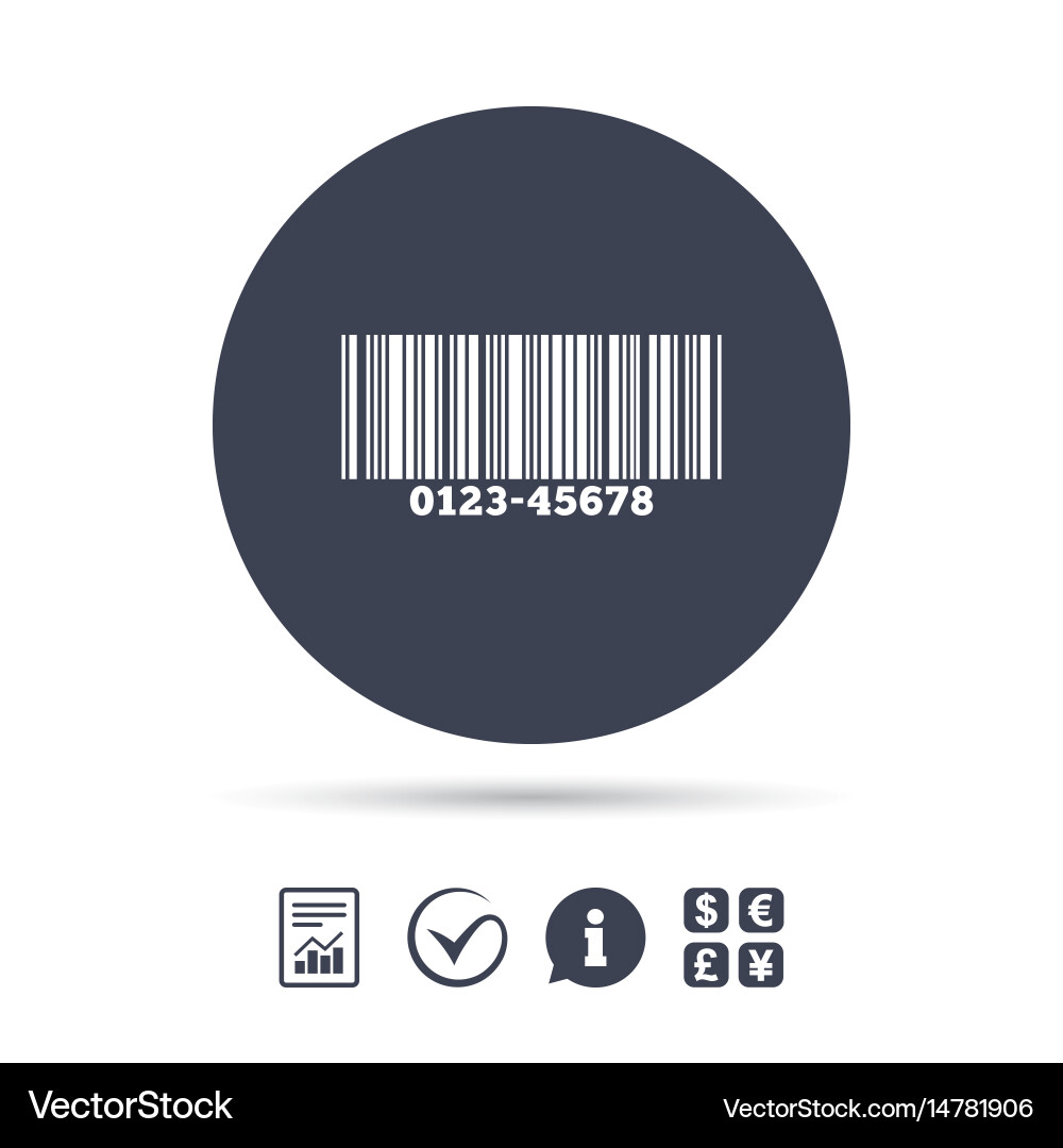 Bar code sign icon scan symbol vector image